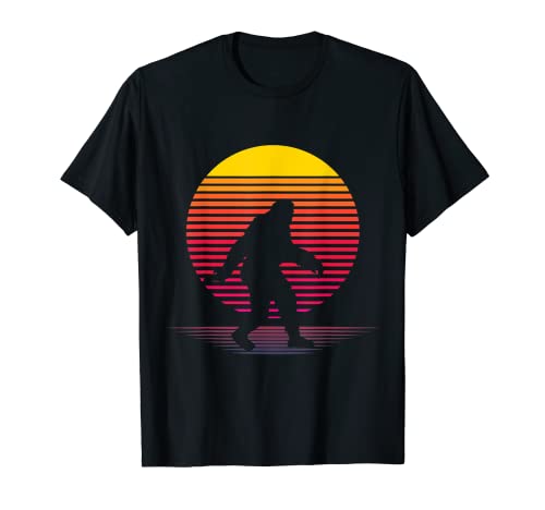 Bigfoot Vaporwave Believe Retro Divertido Camping Sasquatch Regalo Camiseta