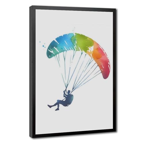 Toile parapente aquarelle pour salon moderne et chambre épurée