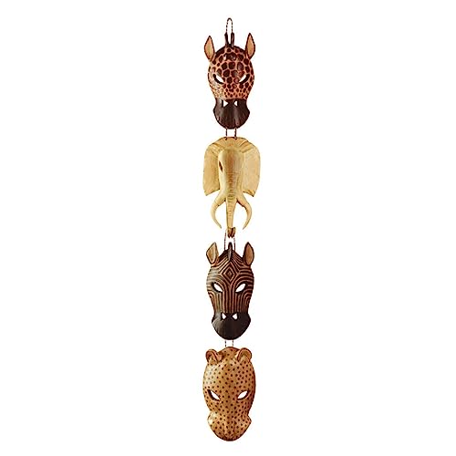 Gifts & Decor Exotic African Animal Masks Carved Wall Plaque Decor