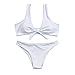 Produktbild Bikini Damen Gerippter Geknoteter Bikini-Set Sexy Brazilian Bikini Gepolsterter Badeanzug Beachwear Piebo Frau Mädchen Push Up Zweiteilig Tankini Bademode Bauchweg Strandbikini Swimsuit S-L