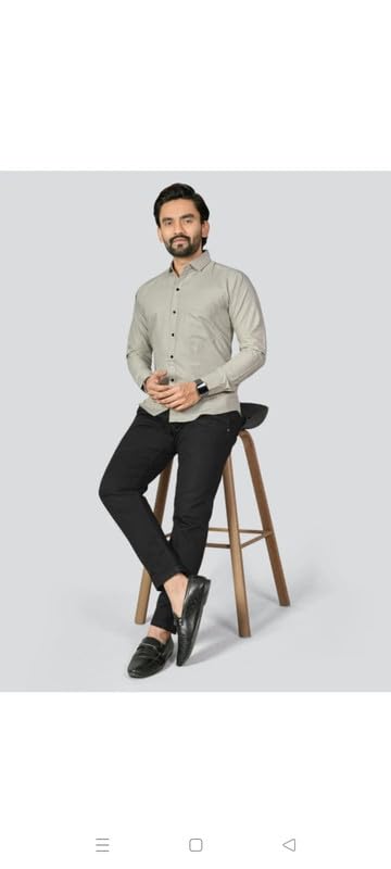 Image of Mens Solid Slim Fit Shirt | Formal Shirts | Men Office Wear | Formal Shirts for Men Office Wear Branded 102-Plain Shirt