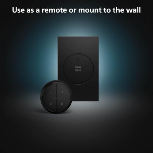 Image of Philips Hue Wall Tap Dial Light Switch, Portable, Black - 1 Pack - Requires Lights and Bridge - Smart Home - Easy, No-Wire Installation