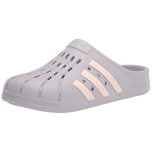 adidas-Unisex-Adult-Adilette-Clog-Slide-Sandal adidas Unisex Adilette Clog Slide Sandal, Glory Grey/Pink Tint/Glory Grey, 5 US Men