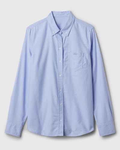 Image of Gap Women Solid Relaxed fit Long Sleeve Collared Neck Top