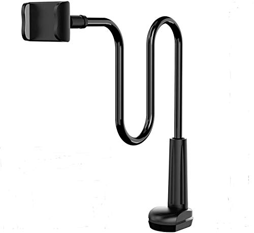 Handy Halterung für Bett, Handy Halterung Schwanenhals Halter Universal Ständer für iPhone Smartphone Handy Tablet 360° Drehen (Schwarz)