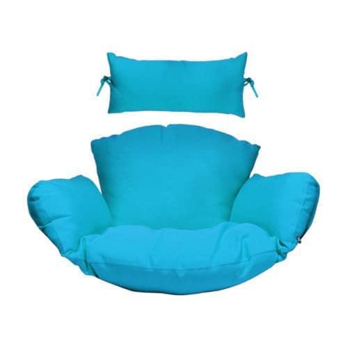 Image of Swingzy Cushion for Hanging Basket Chair Swing /Outdoor Egg Swing Chair - Soft Jhula Seat Padded Pillow With Polyester Cloth (Blue)