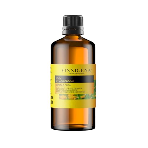 Oxxigena Huile (Oleolito) de Calendula - 500 ml - Indiqué pour les cicatrices, fissures, fissures, rougeurs et coups de soleil. Nourrissant et apaisant pour...