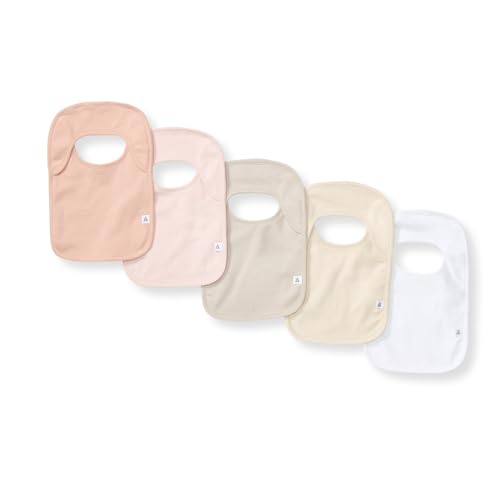 Image of Burt’s Bees Baby Unisex Baby Bibs, Lap-Shoulder Drool Cloths, 100% Organic Cotton with Absorbent Terry Towel Backing Bibs