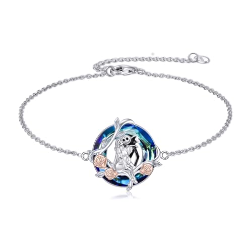 Bracelet Jack et Sally en argent sterling 925 et cristaux
