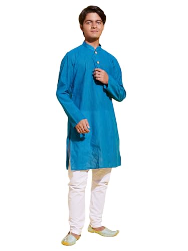 Image of VASTRAMAY Boy's Pure Cotton Solid YUVA Kurta Pyjama Set