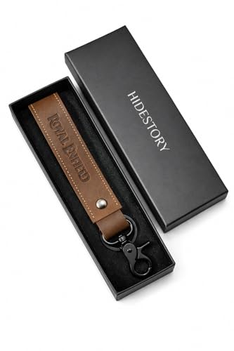 Image of Personalised Genuine Leather Biker Keychain | Compatible with ROYAL ENFIELD BIKE | Custom Name, Initials or Number Engraving | Premium Motorcycle Keychain Gift