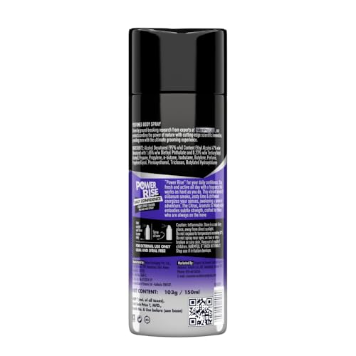 Image of Smart And Handsome Power Rise Daily Confidence Perfumed Body Spray For Day Long Freshness,150ml, Dermatologically Tested, Non-Irritant Formula with Vibrant Blend Of Olibanum Smoke, Zesty Lime & Driftwood