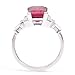 Dsnyu 14 K Gold Rings for Women, Eternity Ring White Gold with Rectangle Shape Created-Ruby 3ct Band Fashion Trendy Size 6