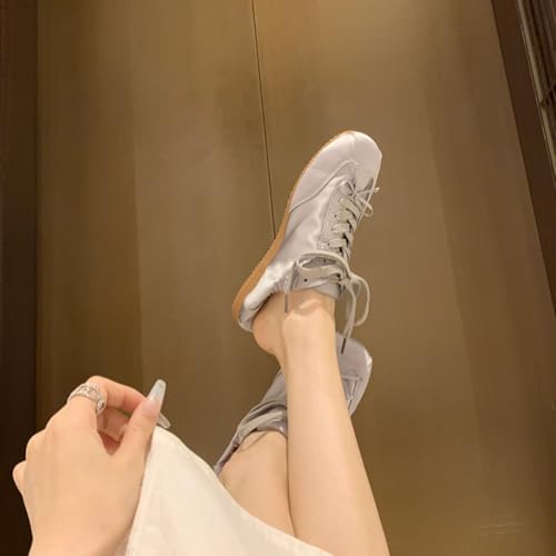 Women Cute Sneakers Sweet Bow Accent Ballet Style Flats Candy Color Soft Sole Slip-On Comfortable Round Toe Casual Shoes4