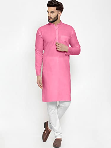 Image of Men's Cotton Blend Kurta Pyjama Set