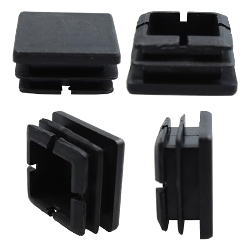 Image of 32PCS 1Inch /25mm Square Plastic Hole Plug, Black Furniture Finishing Sliders, Square Pipe Tubing End Cap, Plastic Insert End Caps for Square Metal Tube