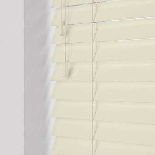 Custom Made To Measure Real Wooden Venetian Blinds with strings (50mm Slats) (Anchor Grey, 40cm - 60cm (Width) x Up To 120cm (Drop))