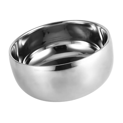 Foto von TMISHION Rasierseifenschale aus Edelstahl, Männer Rasierbecherbehälter für Nasse Rasur, Silbermetall Rasierwerkzeug Gesichtsreinigung