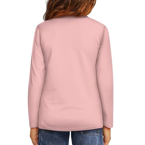 Image of Girls Long Sleeve T Shirt Cute Cartoon Crewneck Shirt for Kids 3-16Y Fall Winter Clothes