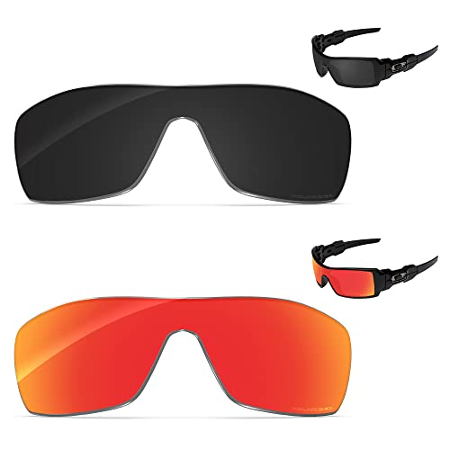 Image of Performance Replacement Lenses Compatible with Oakley Oil Rig, Polarized, UV Protection, Anti-Scratch