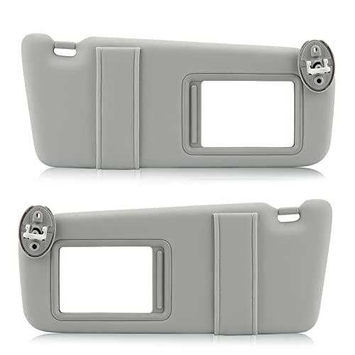 TadaMark Left Driver & Right Passenger Side Sun Visor Fit for Toyota Venza 2009 2010 2011 2012 2013 2014 2015 2016 Gray with Light and Sunroof Replace # ?74320-0T022-A1 74310-0T022-B1 (1 Pair)