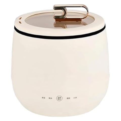 BTuregsau Smart Mini Rice Cooker, Multi-Function Cooker, Mini Hot Pot Rice Cooker, Portable Mini Rice Cooker,Creamy-White Cover