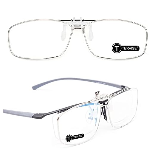 TERAISE Filtro de luz azul flip-up Clip en gafas de lectura/gafas antirreflejos para lentes de protección para hombres y mujeres(Rectangle)