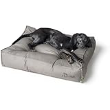 HUNTER Lancaster Hundebett, gesteppt, gemustert, weich gepolstert, 100 x 70 cm, grau