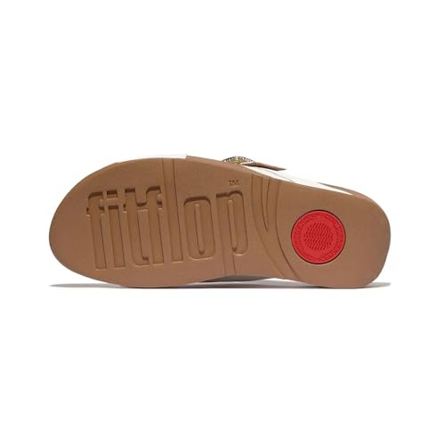 Image of FitFlop Women's Lulu Crystal-Buckle Leather Cross Slide Sandal