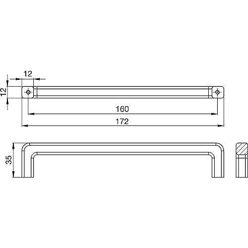 Mango LA Handle 160 mm - Furniture Handle Width 172 mm - Elegant and Timeless - Bow Handle, Zinc Die-Cast Stainless Steel Effect - Image 2
