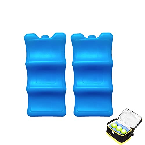 Vulevirtue 2 Unidades Paquete frío para Bolsa de refrigeración,Acumulador Frio, Ligero y Reutilizable, para Camping,refrigerador,Picnics,600ML(Azul) (Blue)