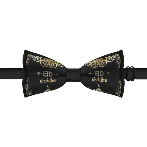 GoasNei Eid Mubarak Bow Tie for Men Adjustable Necktie Funny Tie Neck Ties for Weddings Party