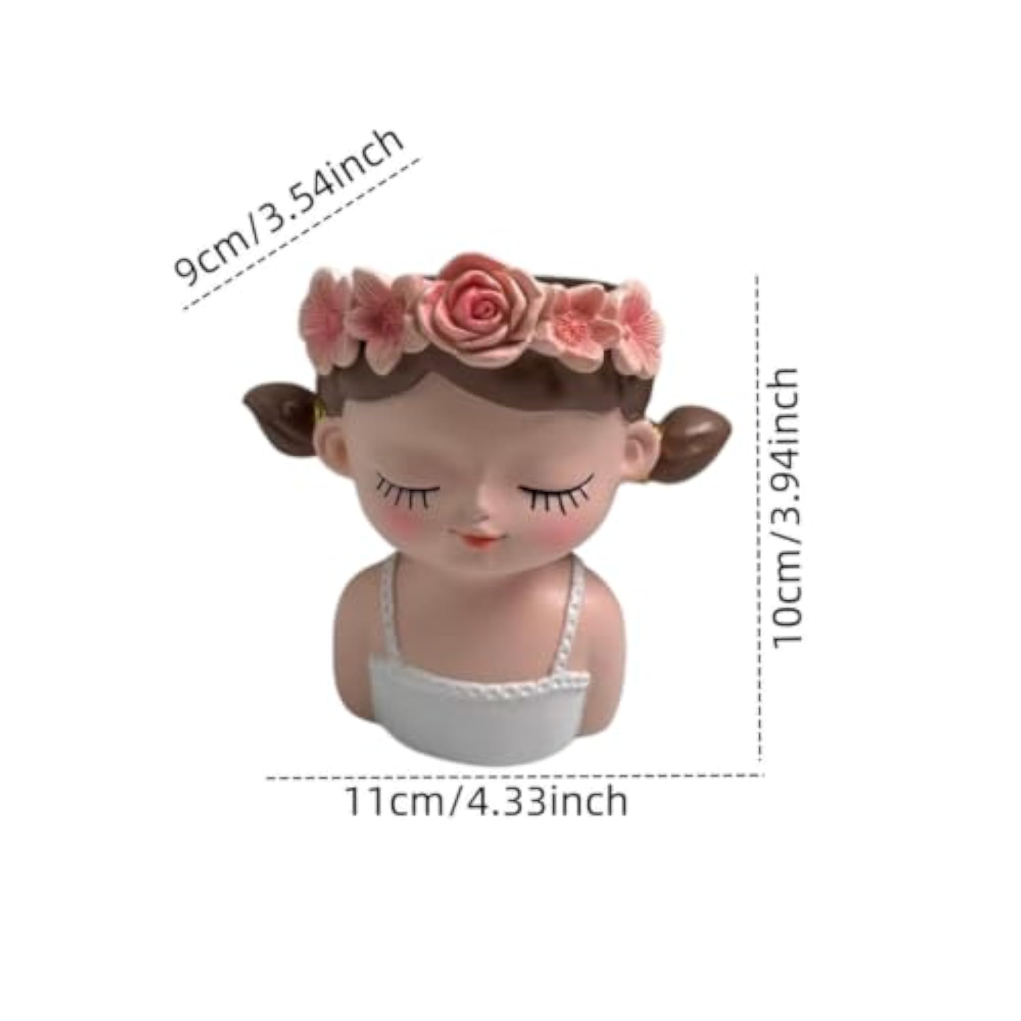 Decorative Female Bust Holder Hand-Painted Resin Bust