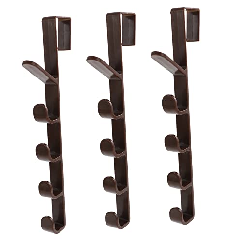 HOOTNEE 3pcs Door Coat Hook Door Hanger Over Door Coat Multi Hanger Hooks Door Back Coat Hook Over The Door Towel Rack Door Hangers for Clothing Purse Organizer for Door Robe Hook Abs