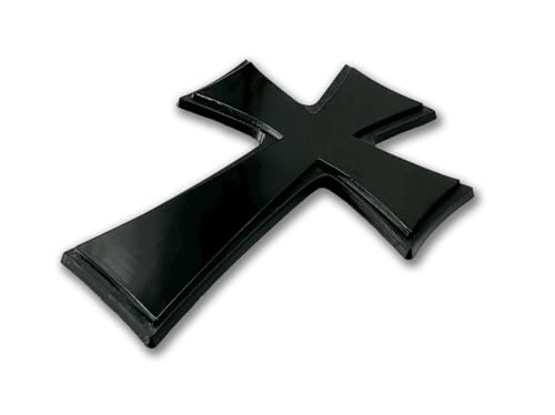 Cruz cristiana emblema exterior plástico universal coche camión adorno cónico 3.4 x 2.6 pulgadas 5