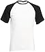 Fruit of the Loom Shortsleeve Baseball T-Shirt WeissSchwarz L