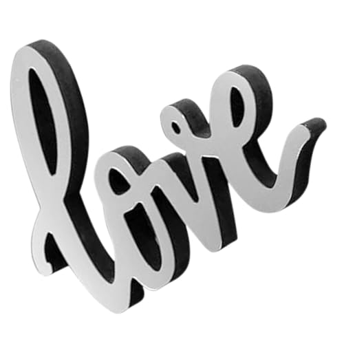 SOLUSTRE Love Letter Sign Elegant Desktop Decor for Home Office Restaurant Unique Mirror Surface Design Versatile Tabletop Sign for present Decoration