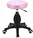 Stołek Barowy na Kółkach Stołek barowy stołek okrągły obrotowy stołek barowy 360 ° Wysoki stołek hydrauliczny bar hydrauliczny, salon, kosmetyka Pu Skórzany materiał 3 kolory (Color : Pink)