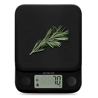 Nutri Fit Small Digital Kitchen Food Scale - Black