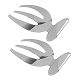 Angoily 2 Stück Salatgabel Edelstahl Salatkrallen Servierbesteck Rostfrei Langlebig Korrosionsbeständig für Familie Restaurant Party Buffet