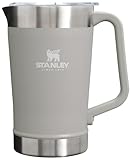 Stanley Stay-Chill Pitcher 64 oz | Cold Water, Beer, and Drink Pitcher with Lid | Large Capacity Durable Beverage Container with Handle | Insulated Stainless Steel | BPA-Free | Ash