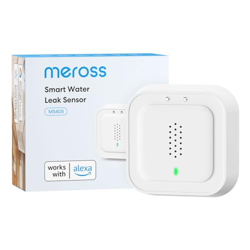 Meross Detector de Agua Inteligente | Requiere Hub | Detector de Fugas de Agua IP66 y 100...