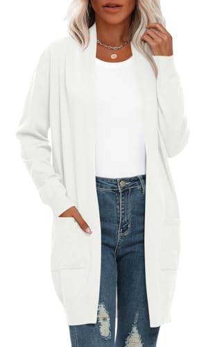 Image of Anymiss Womens Oversized Long Sweater Cardigan with Pockets - Long Sleeve Knit Kimono S-3X