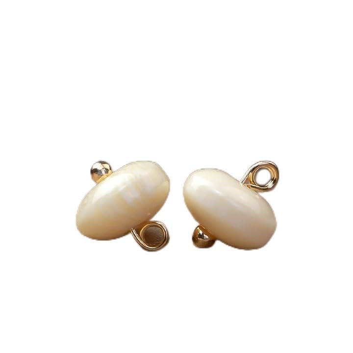 bottoni, Confezione da 50 bottoni multicolori con gambo a forma di perla rotonda 10 mm for la lavorazione tessuti(Off-white)