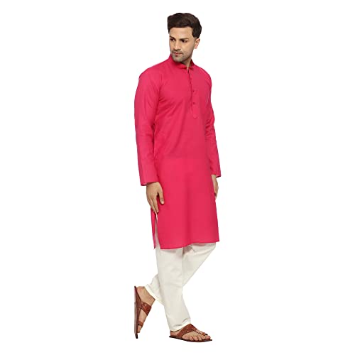 Image of ITOS365 Men Cotton Blend Kurta Pyjama Set Party Fashion Regular Ethinic Wear Indian Dress Gift for Men
