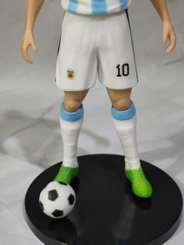 Image of Awestuffs Messi Argentina Action Figure | 20 cm PVC Collectible Football Figurine with Ball & Stand | Iconic Soccer Football Star | Premium Desk Decor Statue for Fans, Kids, Gifts & Sports Collectors