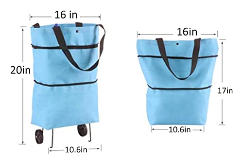 TTSLVS Einkaufstrolley Faltbare Trolley Taschen Faltbare Einkaufstasche mit Rädern Einkaufswagen Wiederverwendbare 2–1… – Bild 8