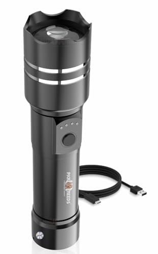 Image of Pick Ur Needs Rechargeable Home Emergency LED 150W Super Bright with Zoom, 6 Modes, 1800mAh Battery Metal Search Torch Light