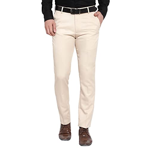 Image of The PS Men's Formal Regular Fit Cotton Blend Black, Dark Grey Combo Trouser (Pack of 2)
