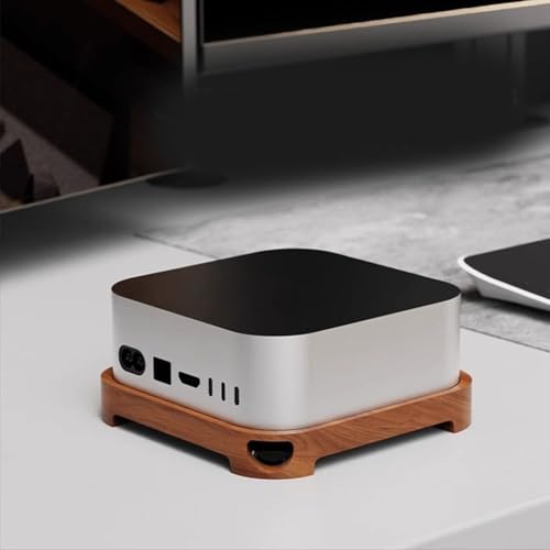 Soporte de refrigeración para Mac Mi-ni M-4 M-4Pro, soporte de host de escritorio de madera de nogal negro mejorado, disipación de calor optimizada (nogal)